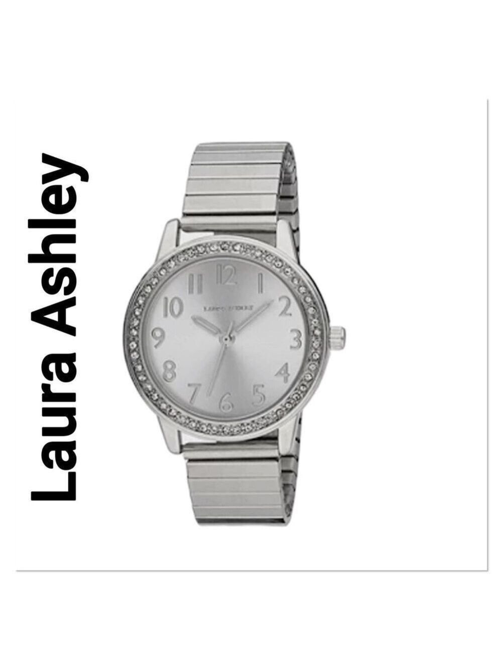 LAURA ASHLEY Silver Bezel Expansion Band Ladies Watch New with tags